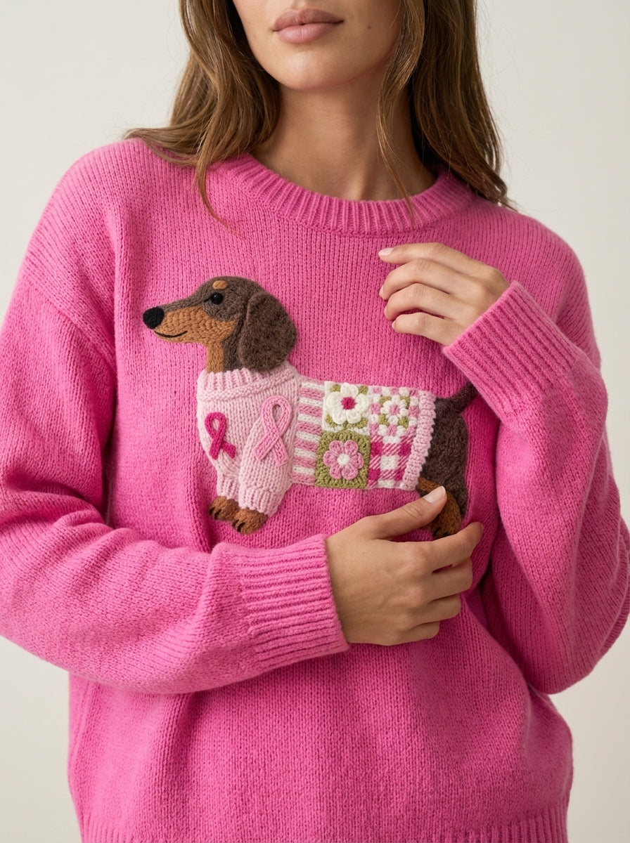 Olivia | Dachshund Patchwork Jumper