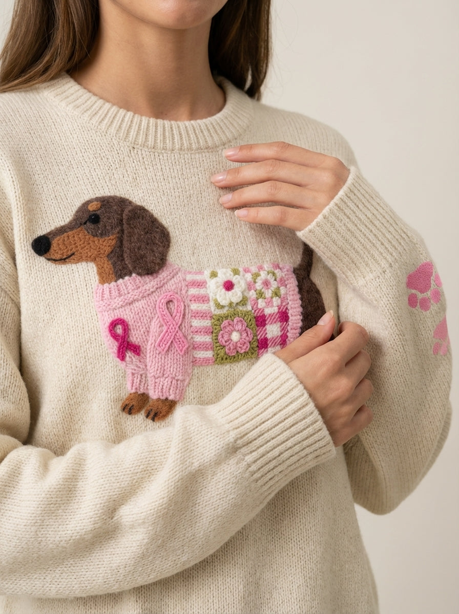 Olivia | Dachshund Patchwork Jumper