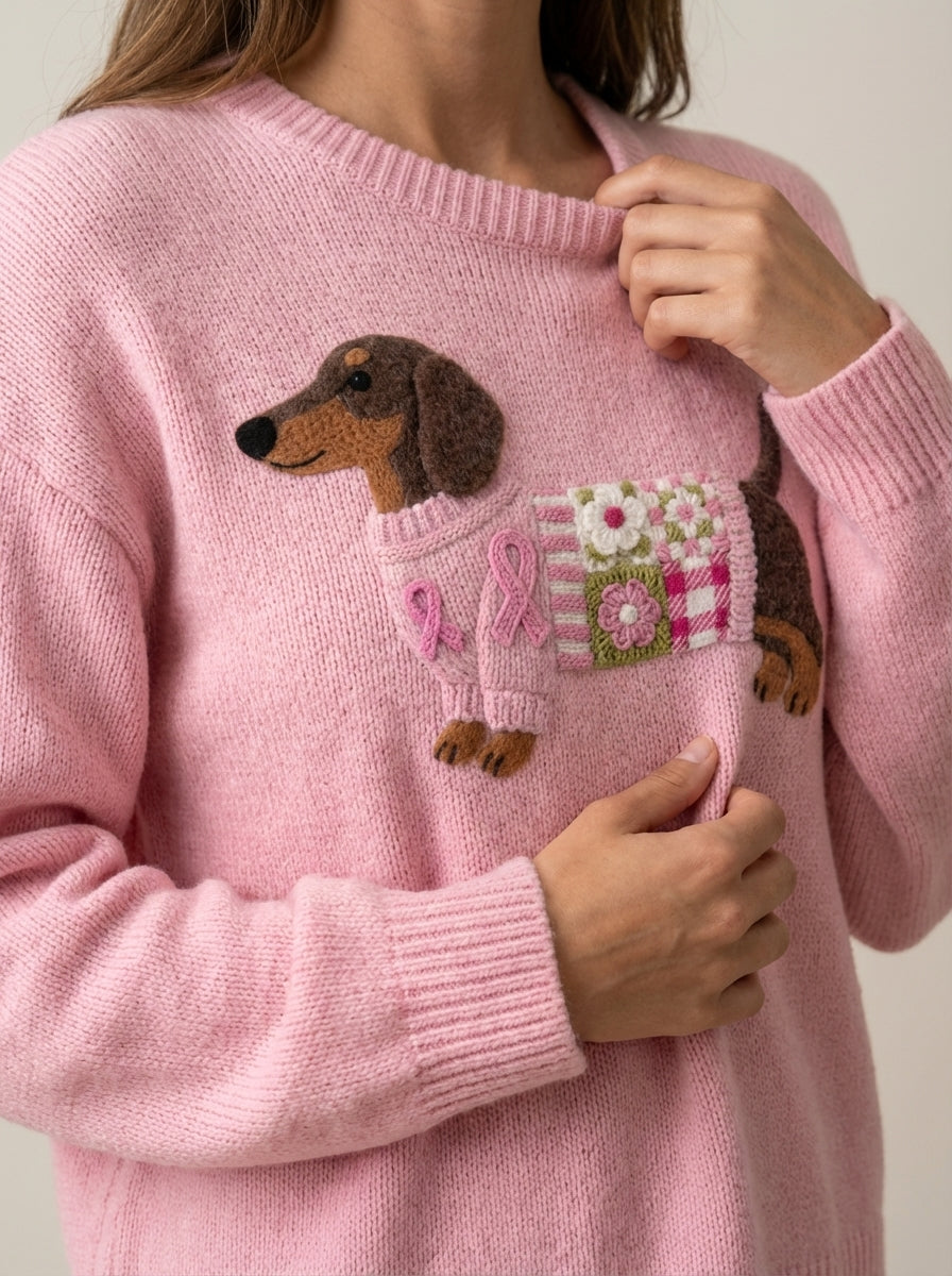 Olivia | Dachshund Patchwork Jumper