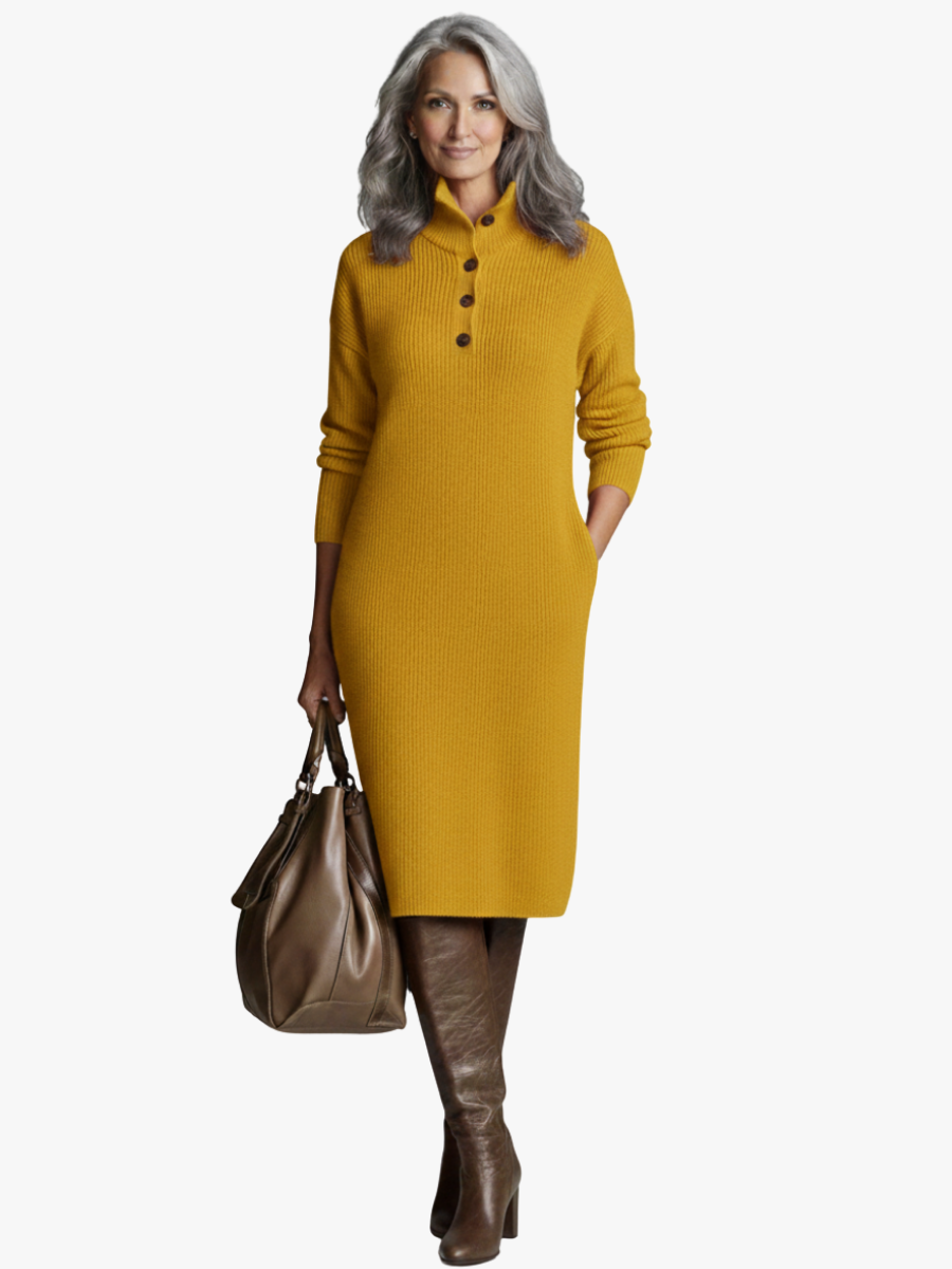 ELODIE | RIBBED MIDI DRESS