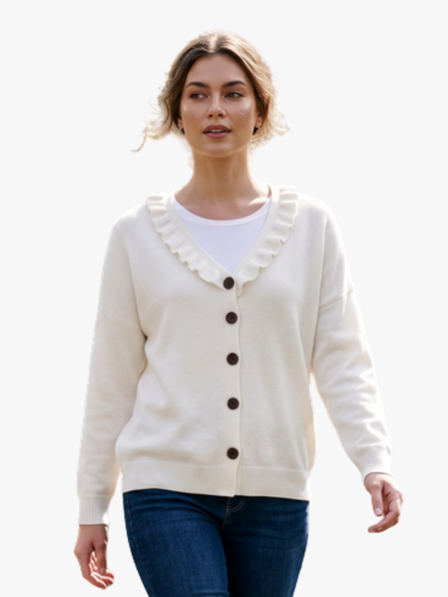 Liza | Ruffle-Collar Cardigan