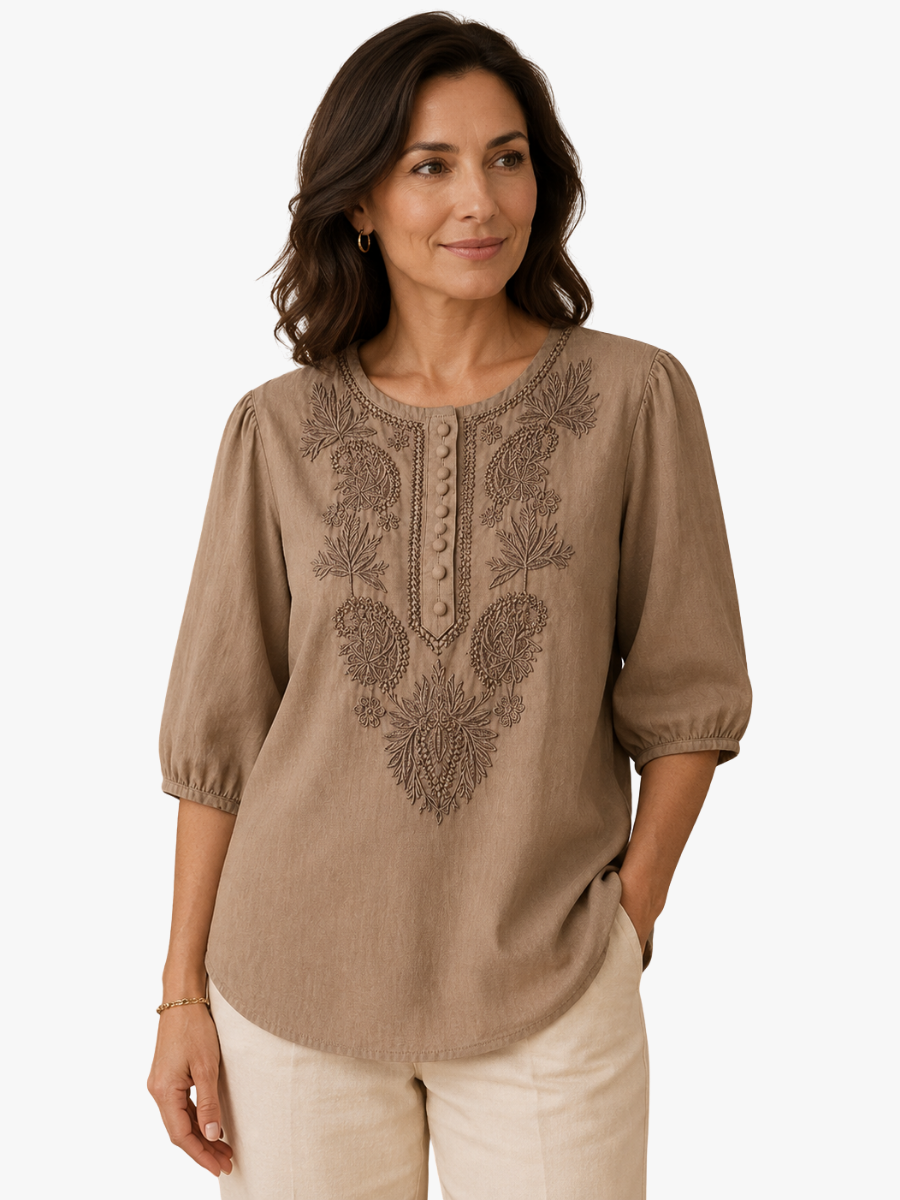 Lois | Classic Embroidered Blouse