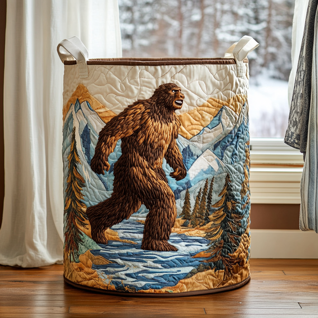 Sylvie | Forest Quilted Laundry Basket