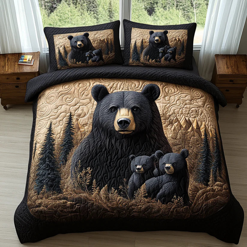 Wildlife Lodge | 3-Piece Quilted Bedding Set