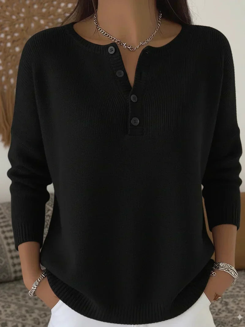 Caramella | Henley Button-Up Jumper