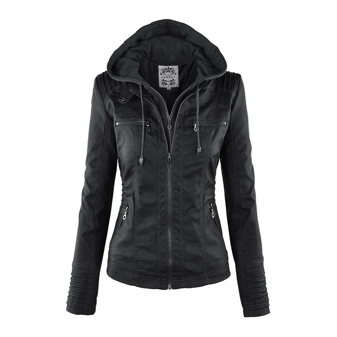 Cosima | Hooded Zip-Up Moto Jacket