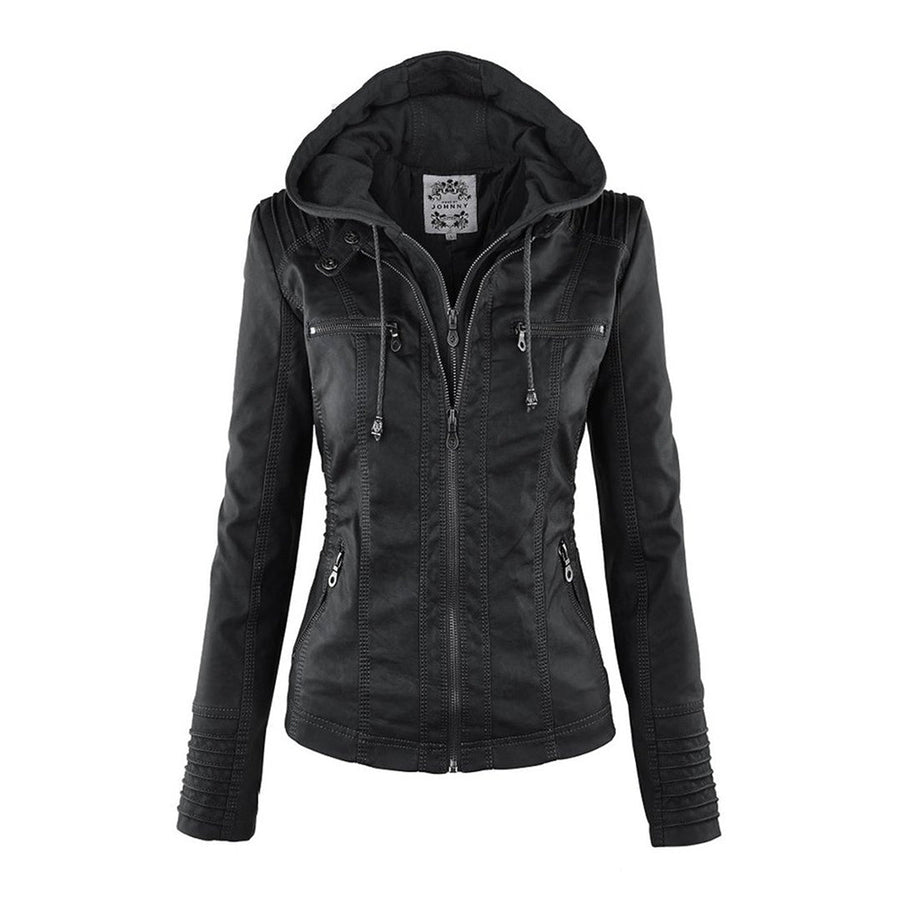 Cosima | Hooded Zip-Up Moto Jacket