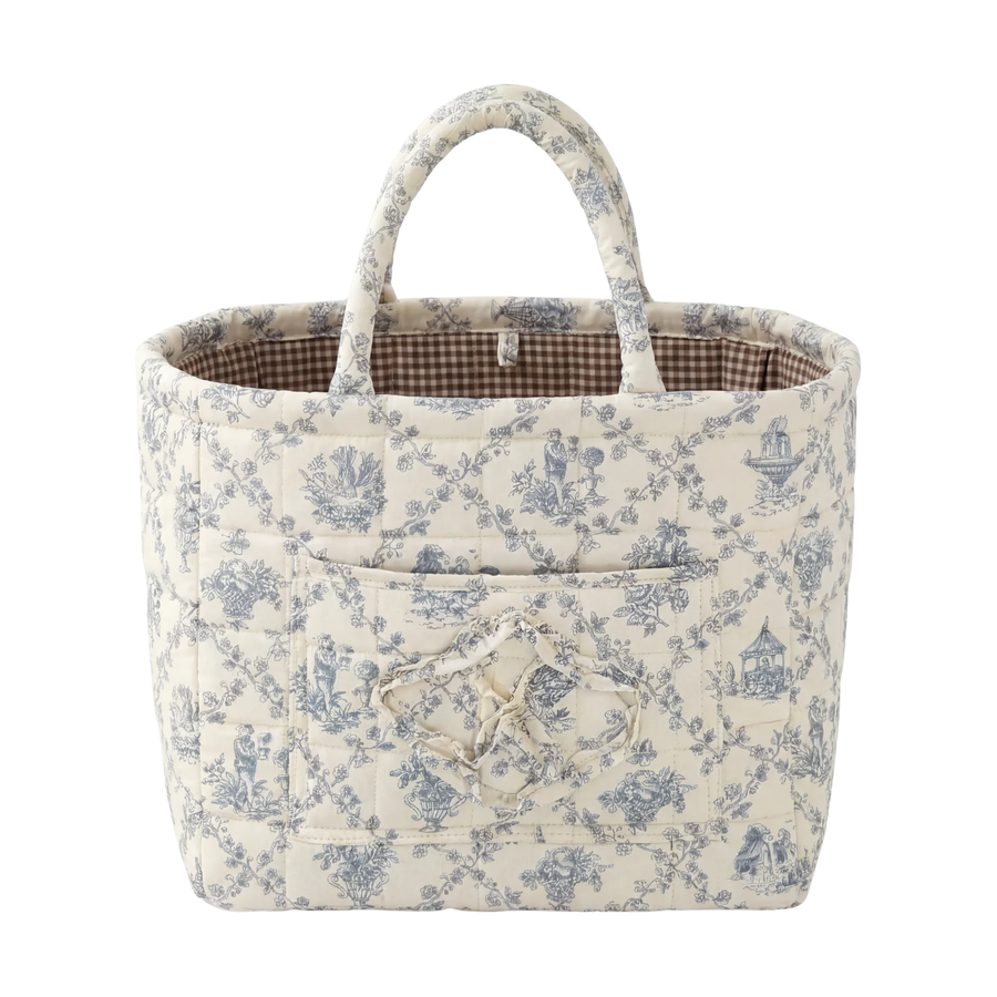 Cecilia | Blue Toile Quilted Tote Bag