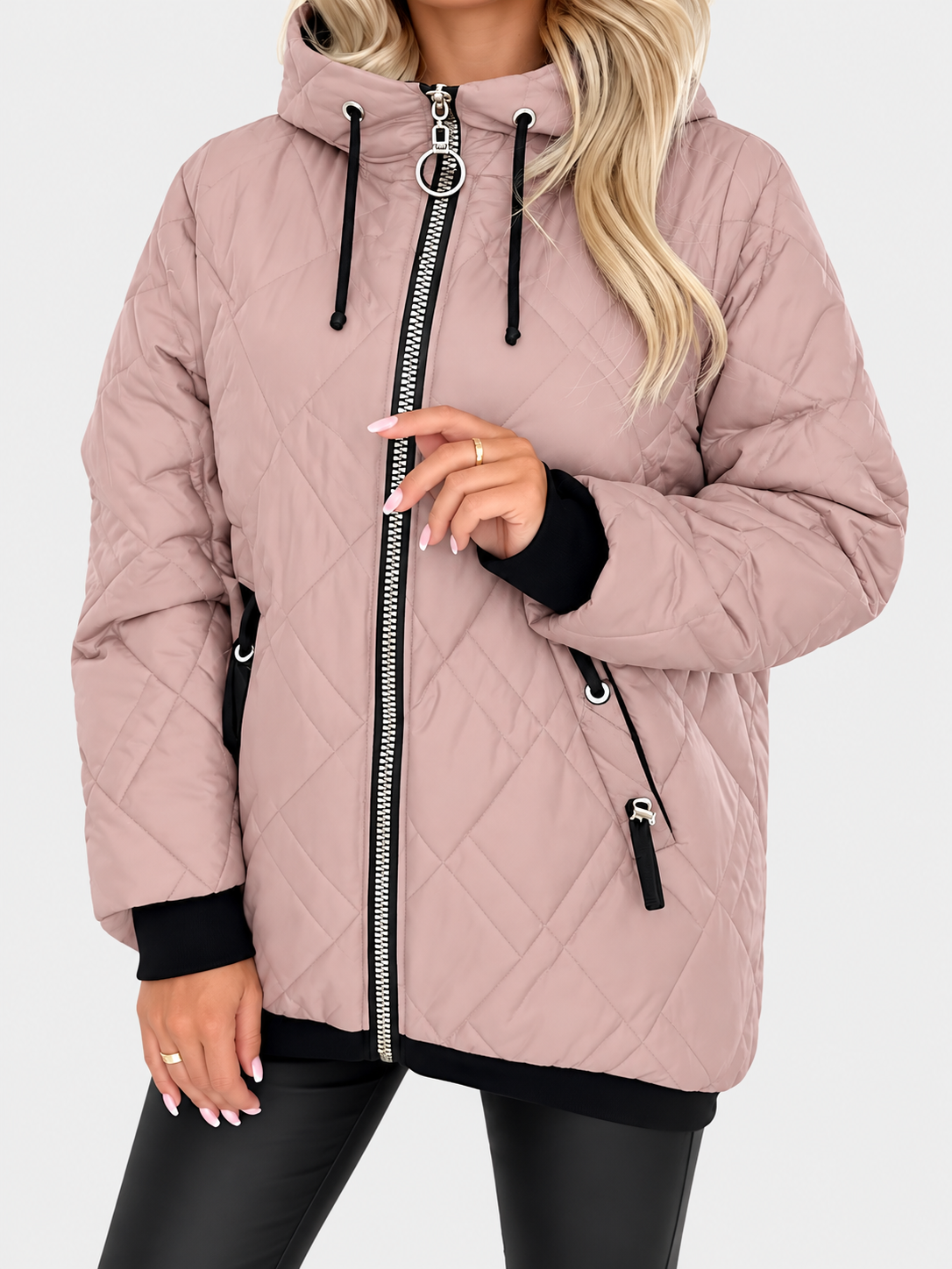 Ella | Warm Hooded Zip Up Jacket