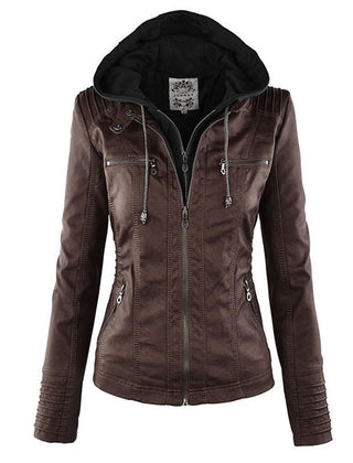 Cosima | Hooded Zip-Up Moto Jacket