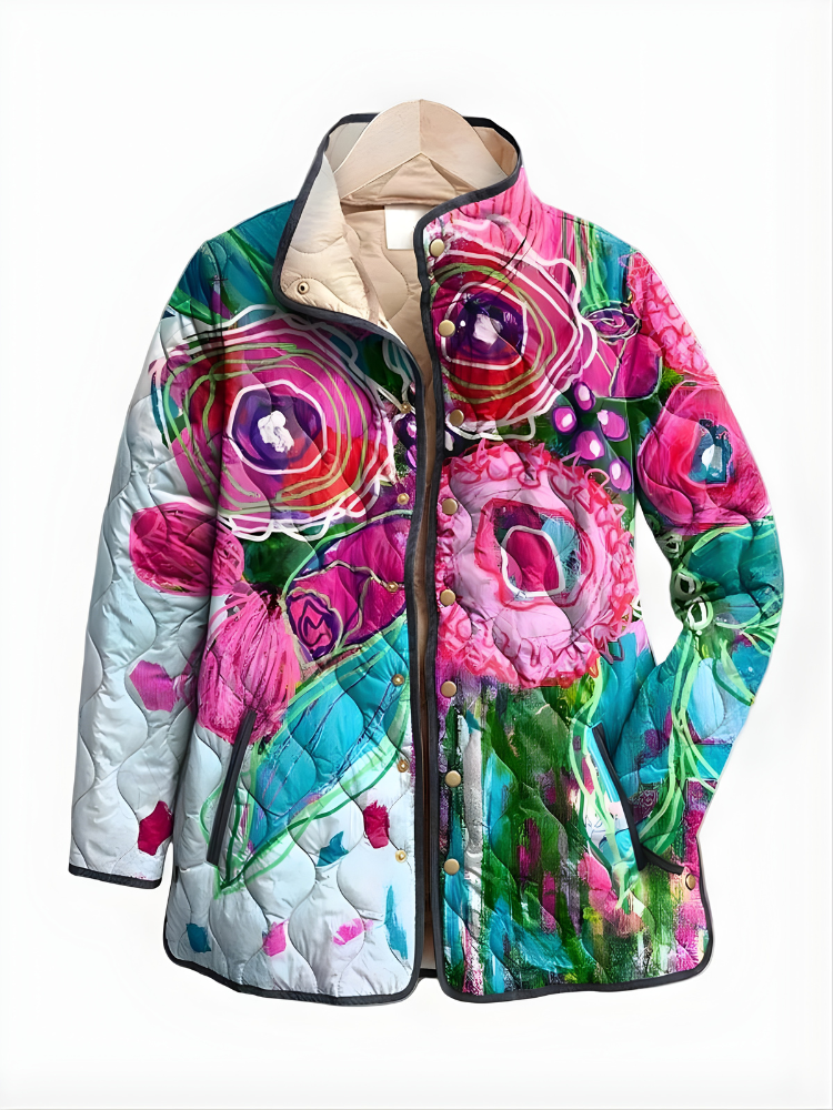 Isabella | Painted Rose Quilted Jacket