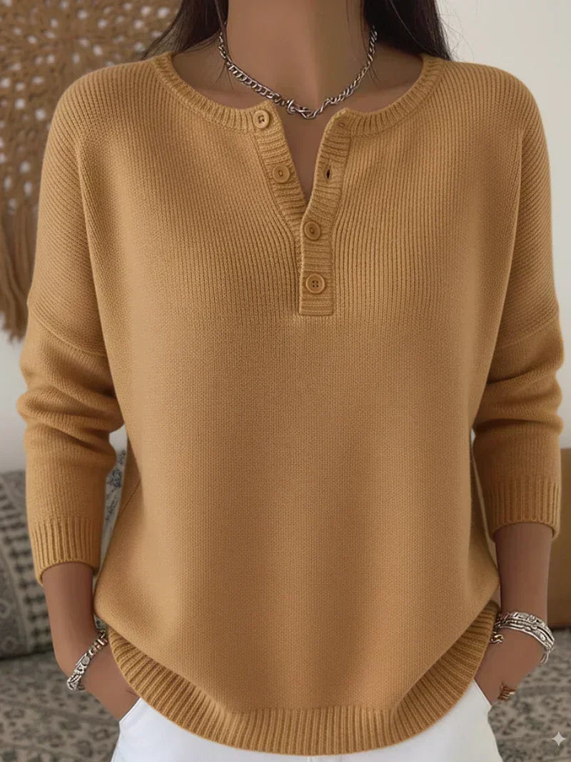 Caramella | Henley Button-Up Jumper