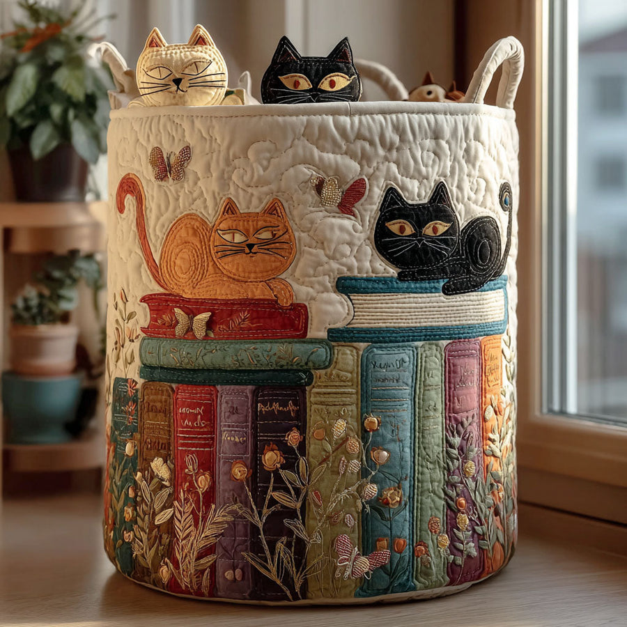 Poppy | Cat Parade Quilted Laundry Basket