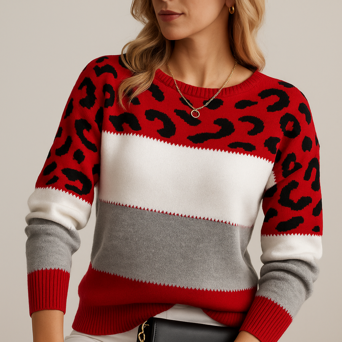 Aurelia - Leopard Print Casual Sweater