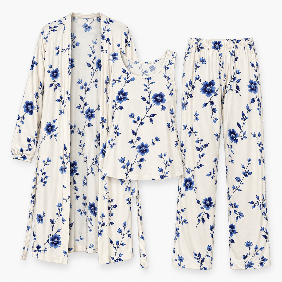 Kathy | 3-Piece Vintage Floral Pyjama Set