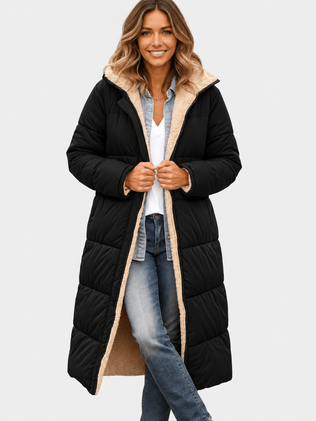 Amelia | Hooded Longline Puffer Coat