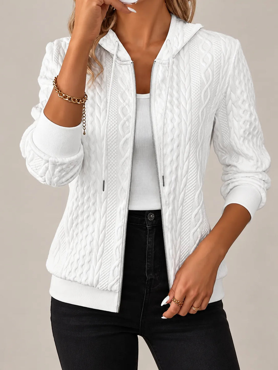 Amara | Cable-Pattern Zip-Up Hoodie