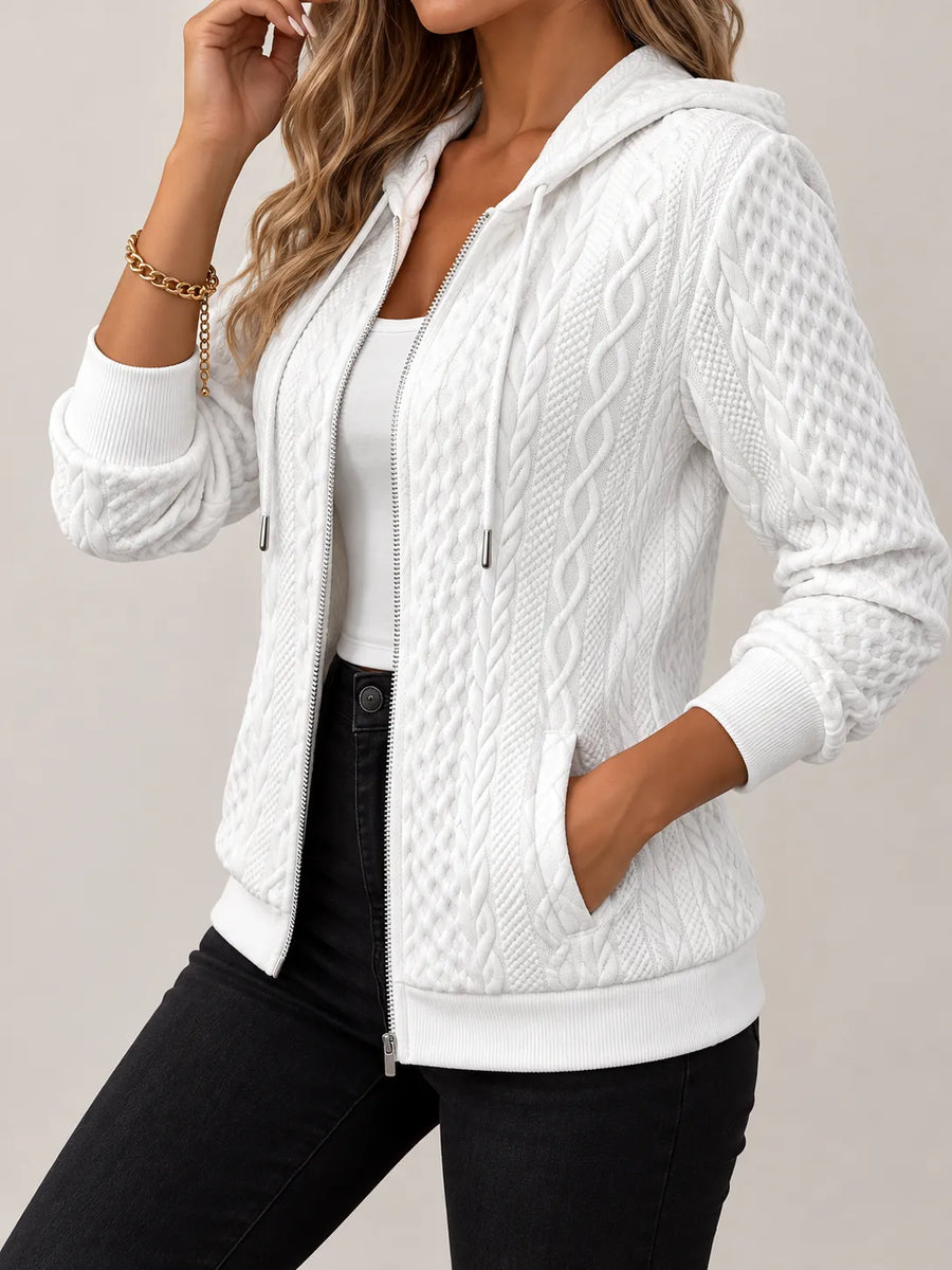 Amara | Cable-Pattern Zip-Up Hoodie