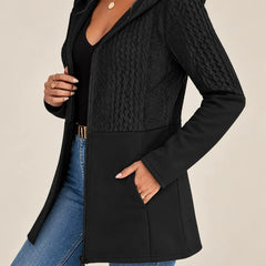 Adeline | Cable-Pattern Hooded Jacket