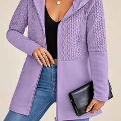 Adeline | Cable-Pattern Hooded Jacket
