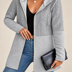 Adeline | Cable-Pattern Hooded Jacket