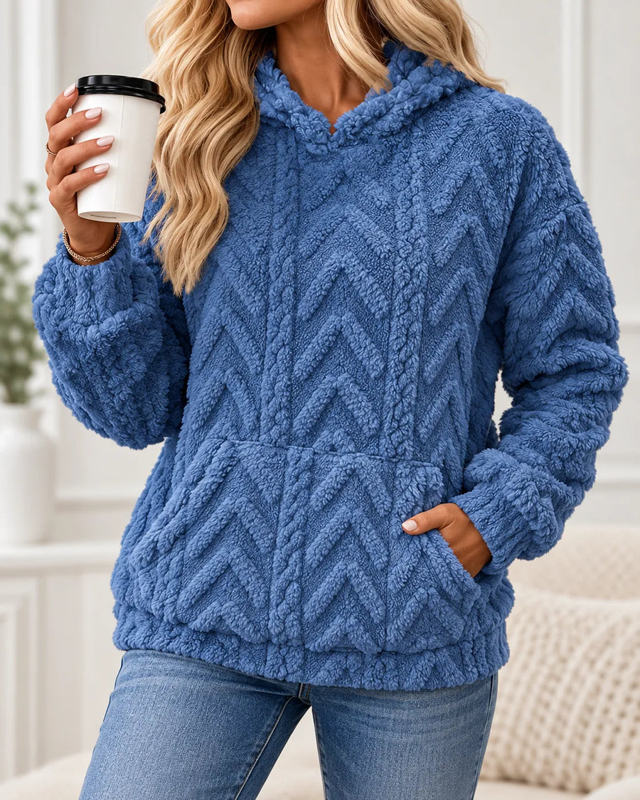 Evelyn | Cosy Textured Fleece Hoodie