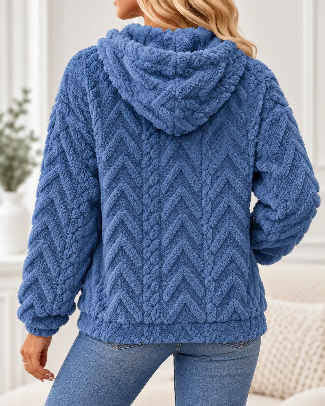 Evelyn | Cosy Textured Fleece Hoodie
