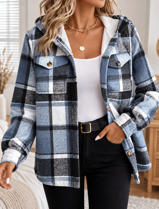 Harper | Cosy Check Hooded Shacket