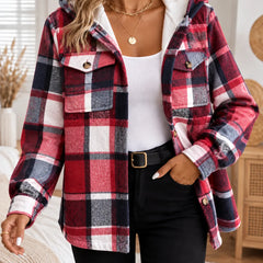 Harper | Cosy Check Hooded Shacket