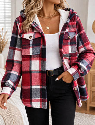 Harper | Cosy Check Hooded Shacket