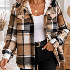 Harper | Cosy Check Hooded Shacket
