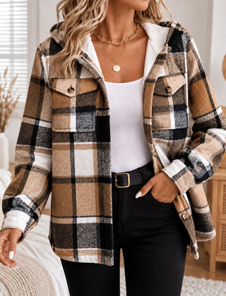 Harper | Cosy Check Hooded Shacket