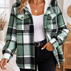 Harper | Cosy Check Hooded Shacket