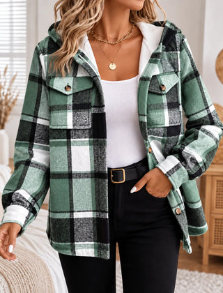 Harper | Cosy Check Hooded Shacket