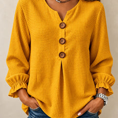 Amelia | Textured Button-Detail Relaxed Blouse
