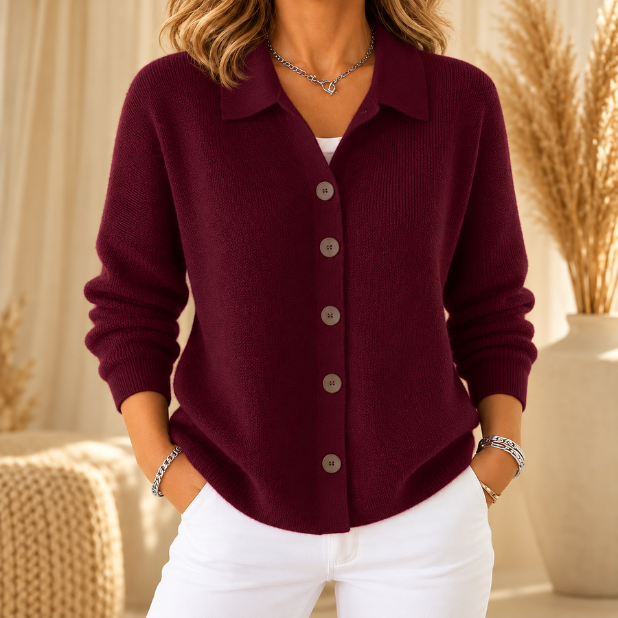 Josephine | Collared Button-Front Cardigan