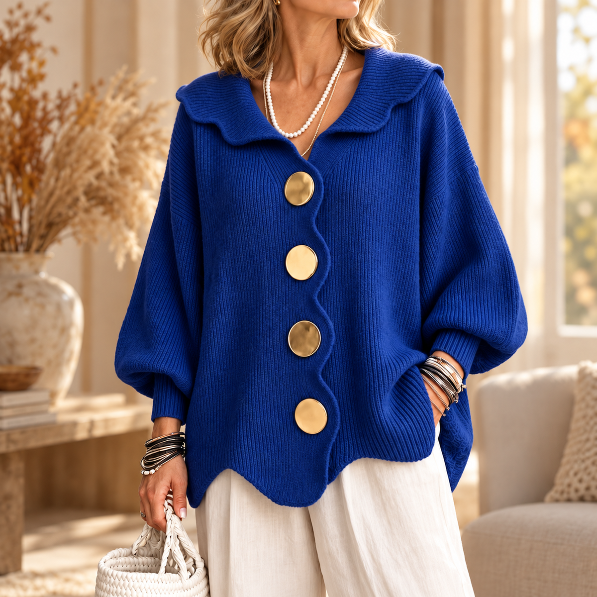 Elara | Ribbed Button Cardigan