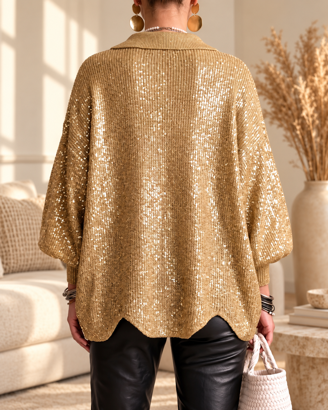 Annabel | Oversized Collared Button Cardigan