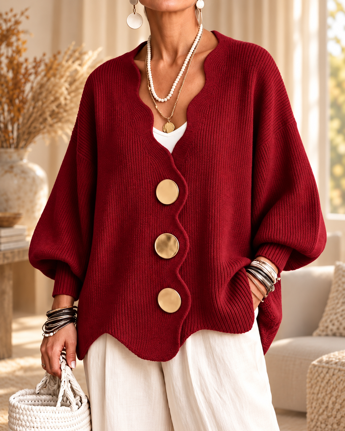 Madison | Relaxed Button Cardigan