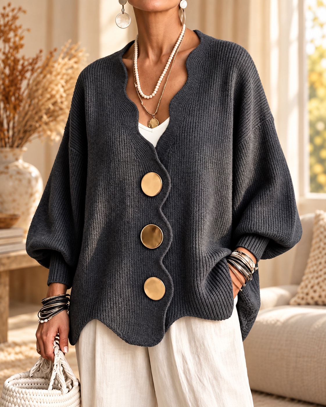 Madison | Relaxed Button Cardigan