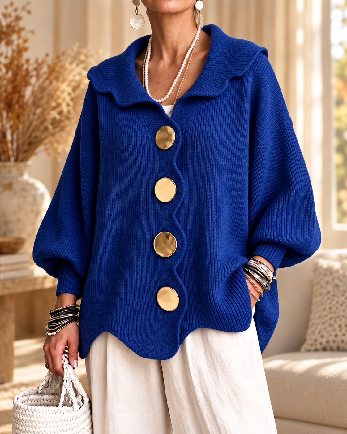 Elara | Ribbed Button Cardigan