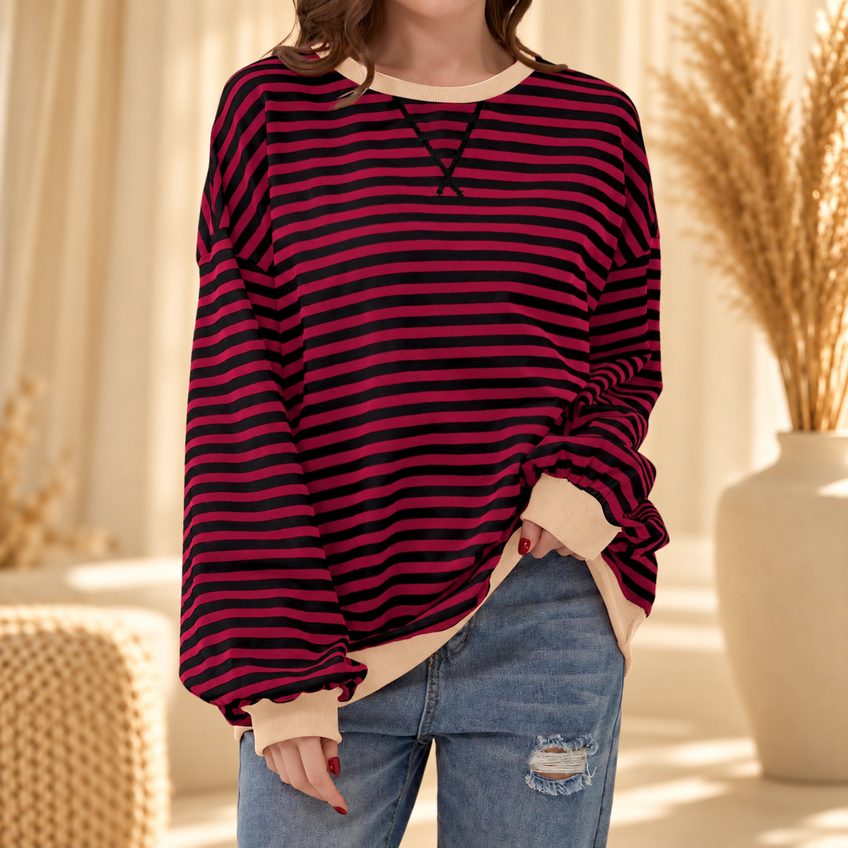 Lesley | Striped Sweatshirt