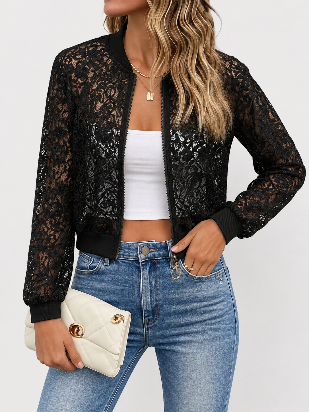 Celeste | Lace Crop Jacket