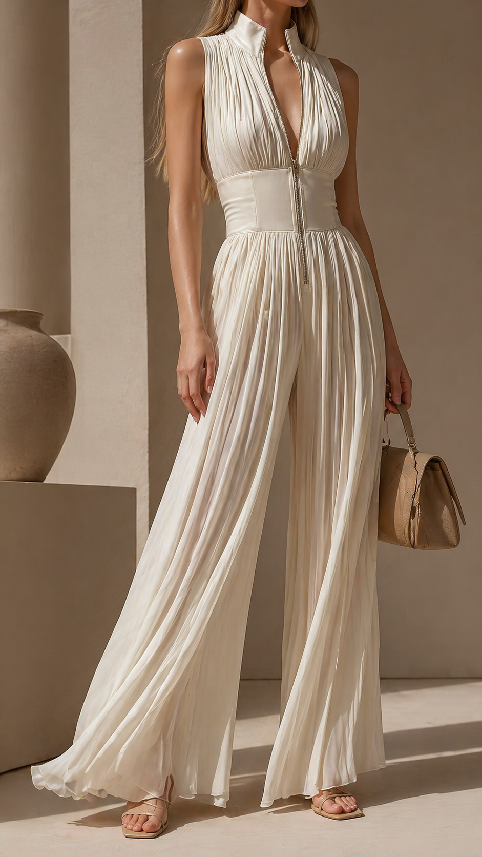 Caelia – Villa Pleated Jumpsuit