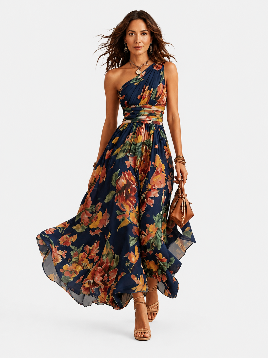 Celeste | One-Shoulder Floral Maxi Dress