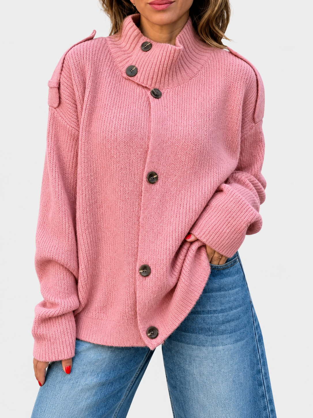 Wendy | Stand Collar Cardigan