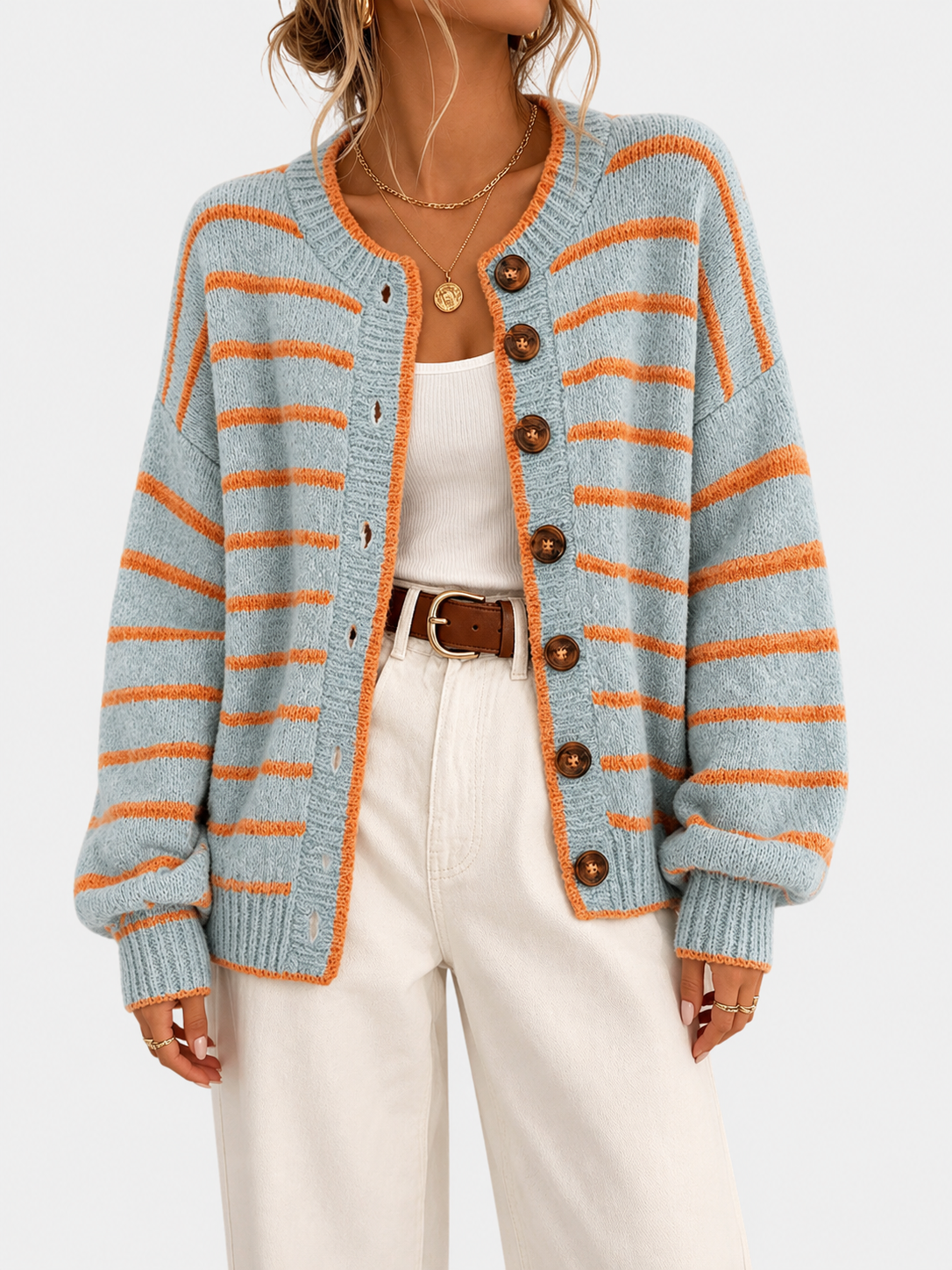 Zoe | Striped Knit Cardigan