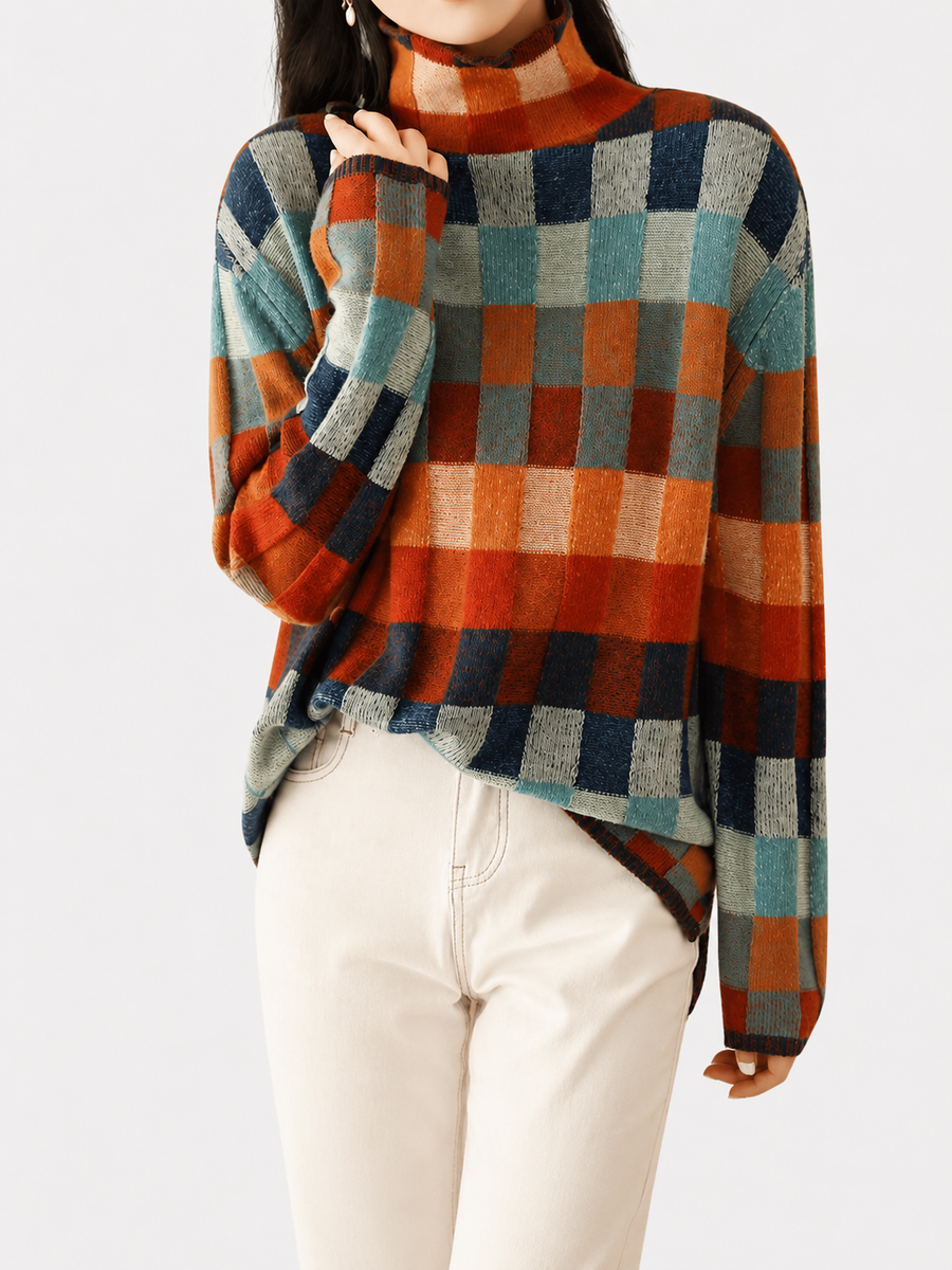 Ravelyn | patchwork turtleneck Sweater