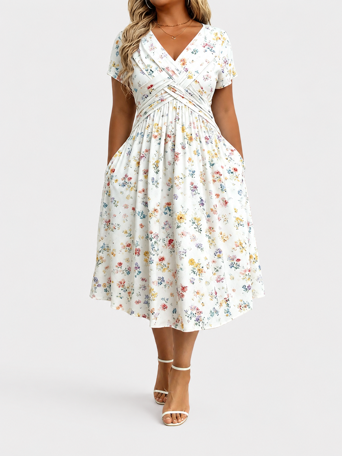 Theresa | Floral Twist Waist Dress