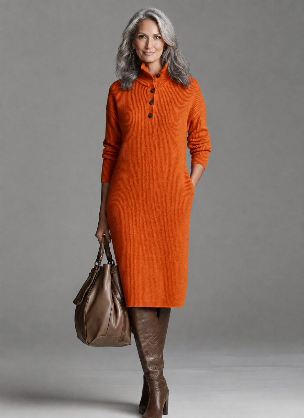 ELODIE | RIBBED MIDI DRESS